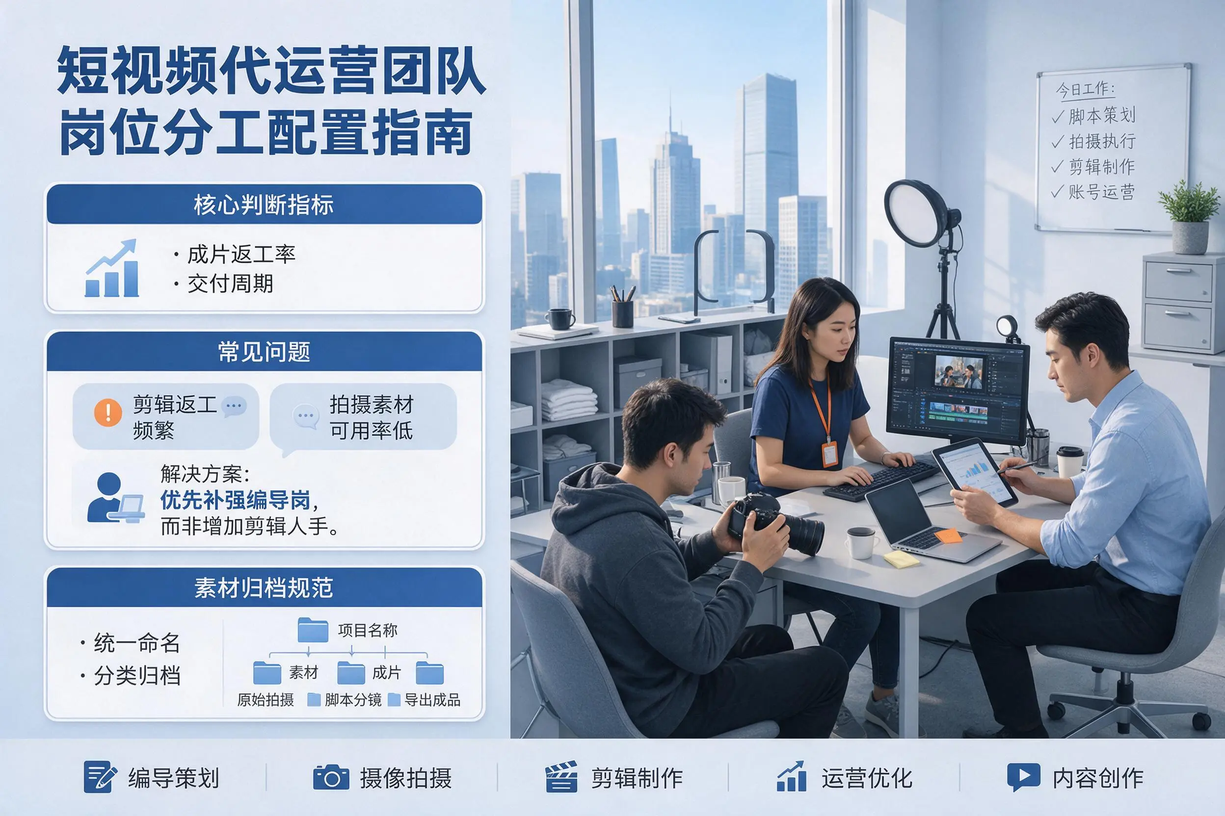 短视频代运营团队如何配置?泰安企业岗位分工科普说明