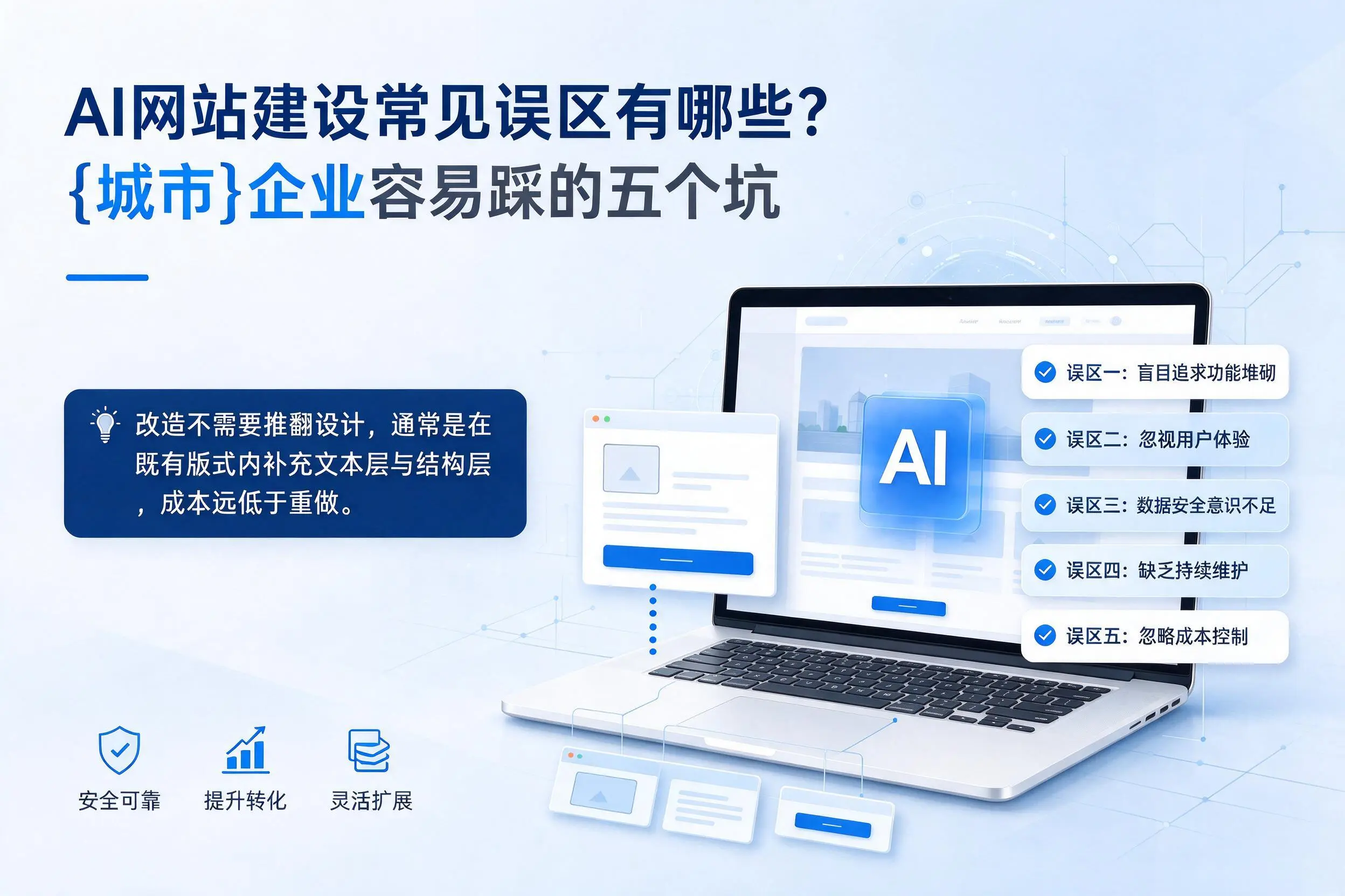 AI网站建设常见误区有哪些？泰安企业容易踩的五个坑