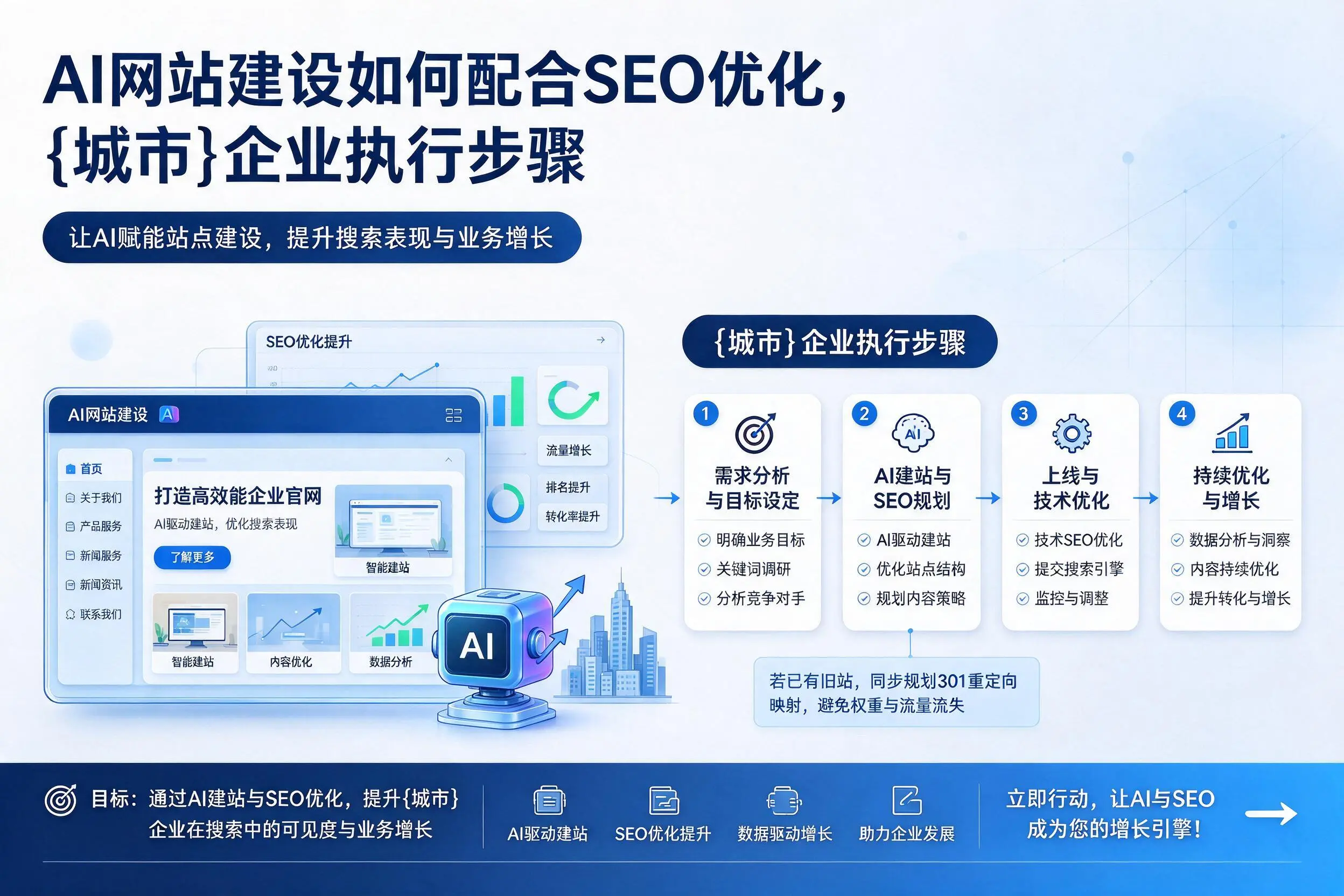 AI网站建设如何配合SEO优化，泰安企业执行步骤