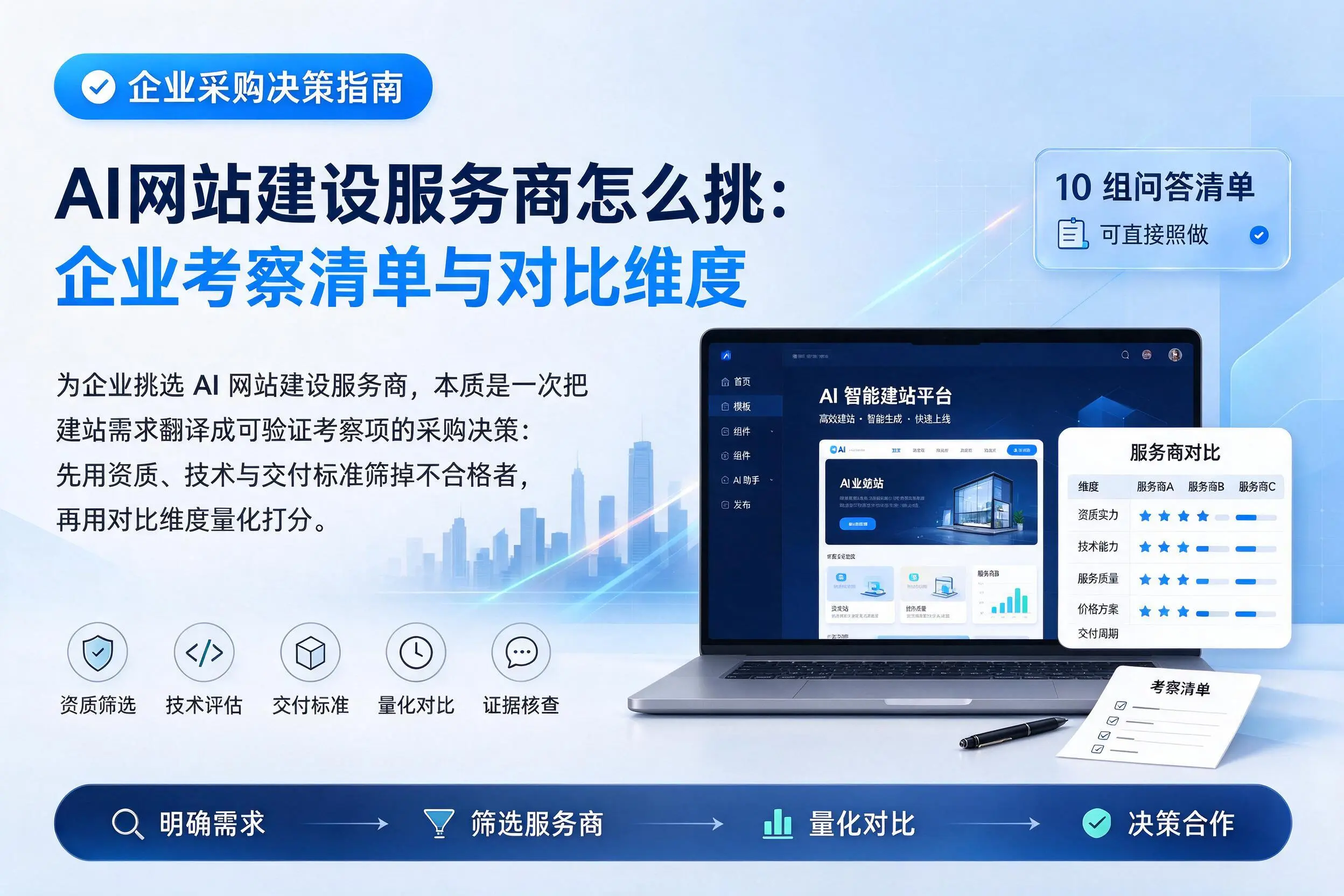 AI网站建设服务商怎么挑:泰安企业考察清单与对比维度