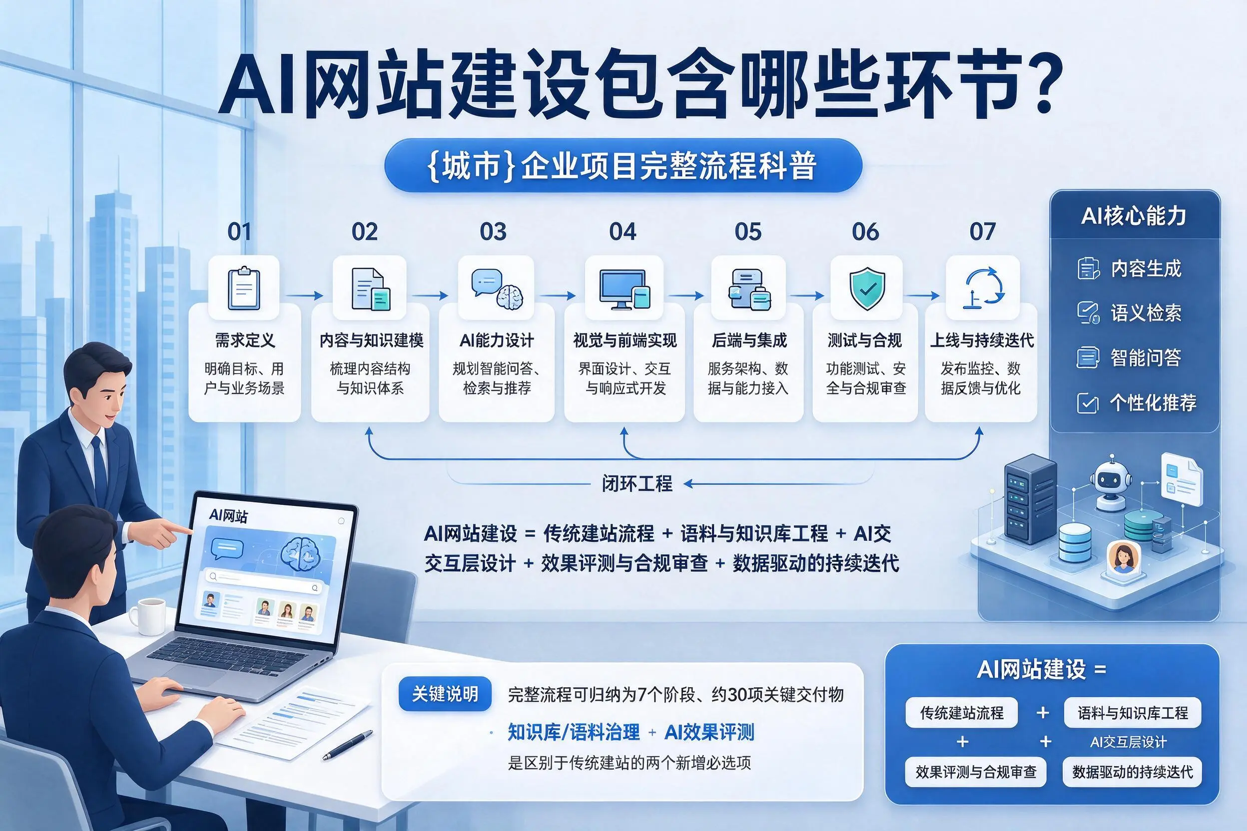 AI网站建设包含哪些环节?泰安企业项目完整流程科普