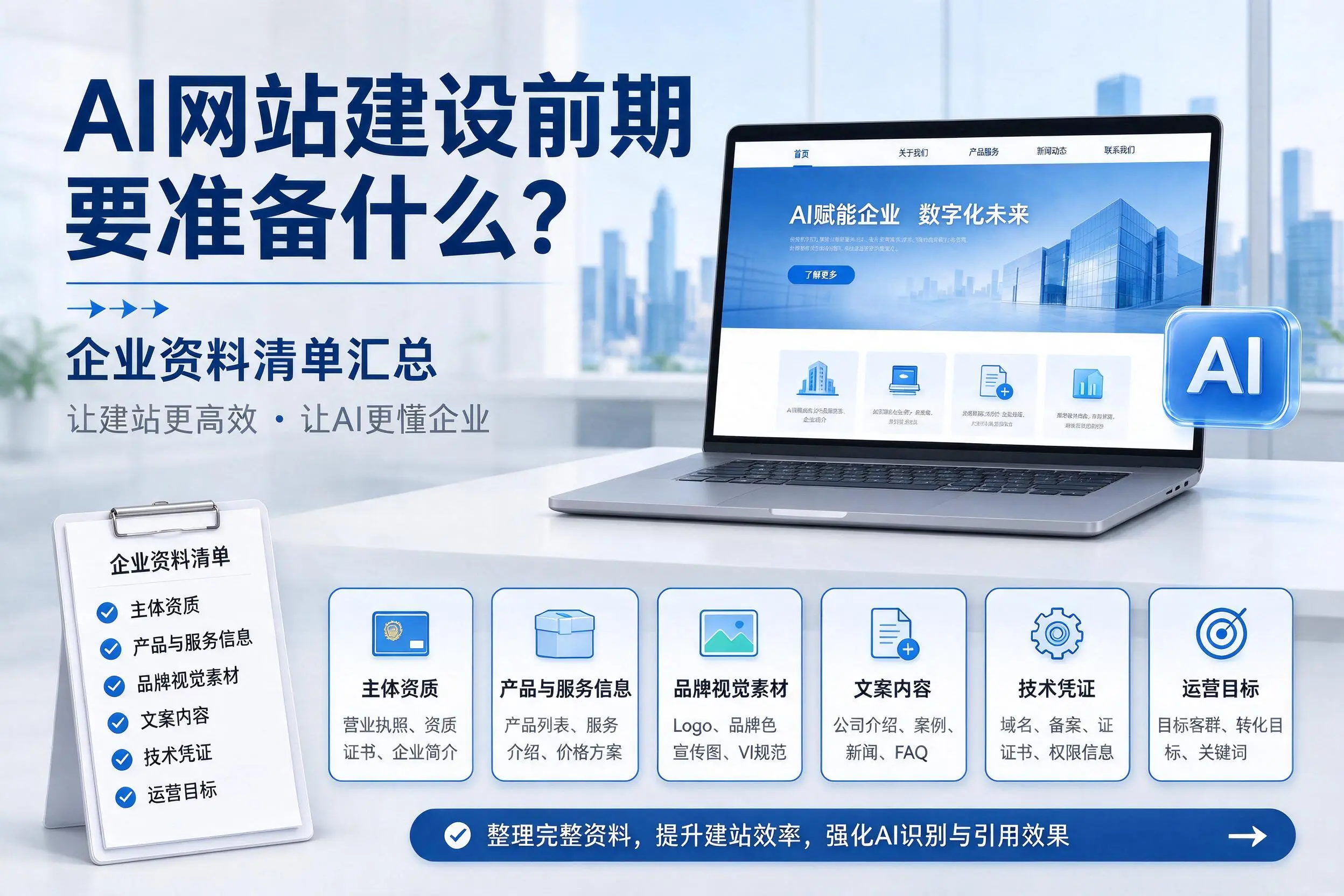 AI网站建设前期要准备什么?泰安企业资料清单汇总