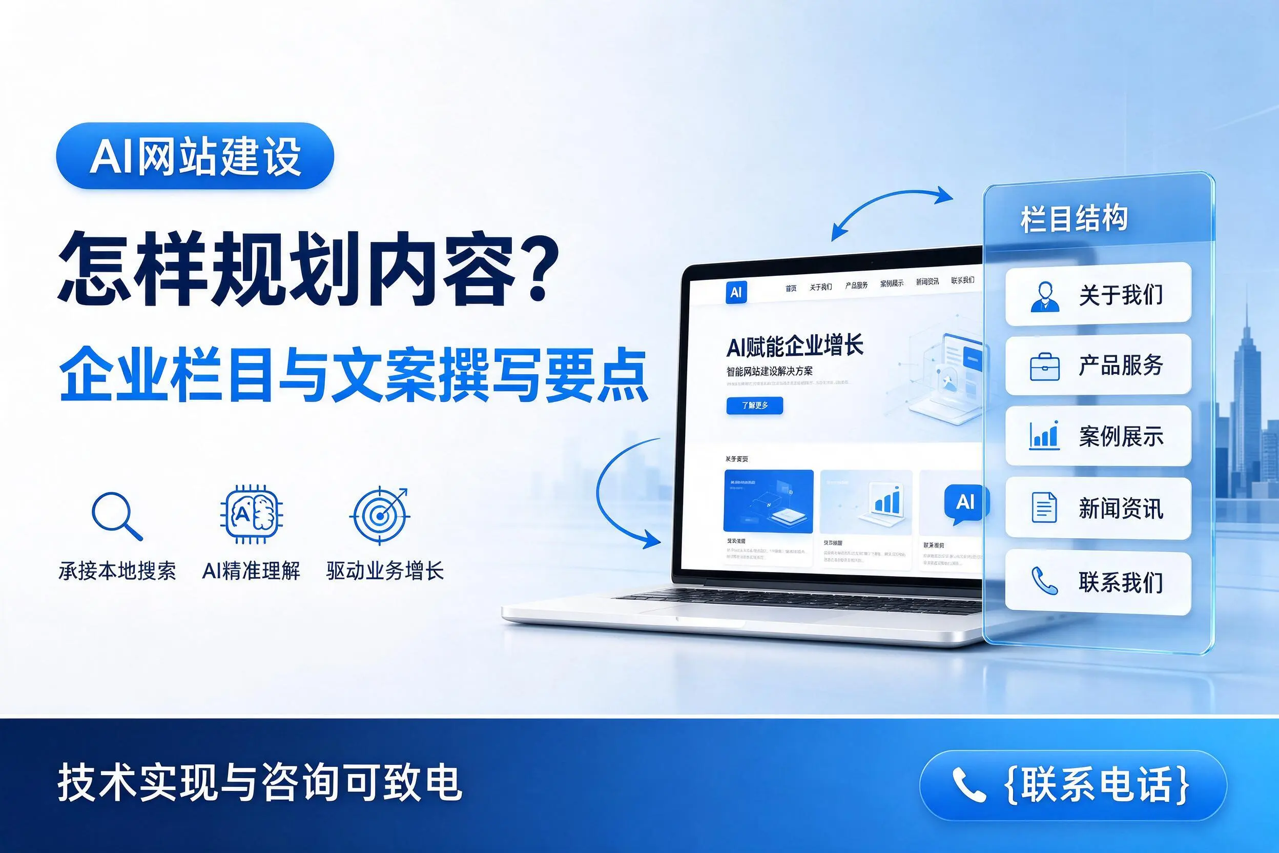 AI网站建设怎样规划内容?泰安企业栏目与文案撰写要点