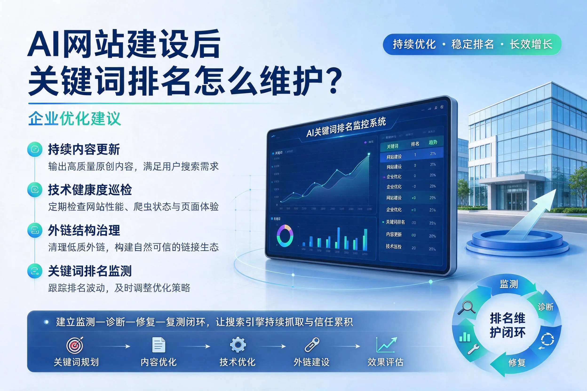AI网站建设后关键词排名怎么维护？泰安企业优化建议
