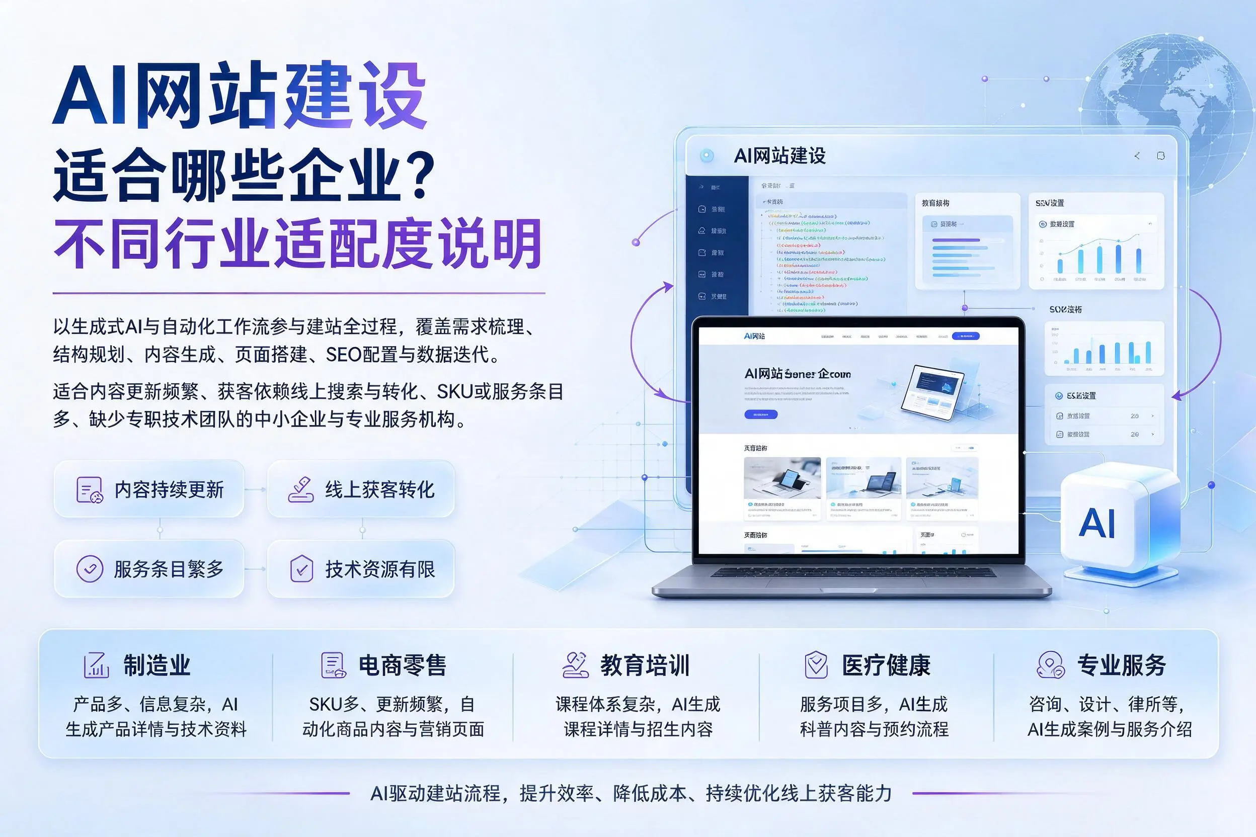 AI网站建设适合哪些企业?泰安不同行业适配度说明